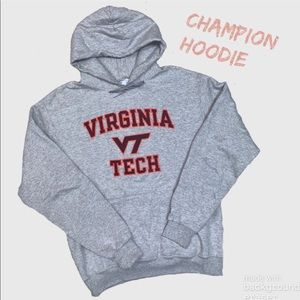 Champion Virginia Tech Hooded Sweatshirt Gray